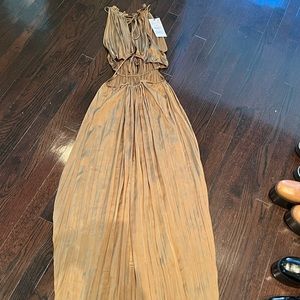 NWT Zara cut out maxi dress. Bronze and sexy. Size medium